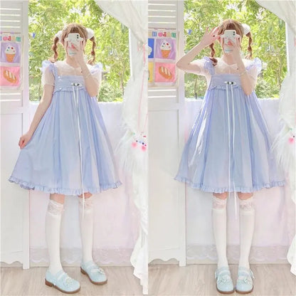 Rosie Pastel Kawaii Esthétique Kawaii Princesse Lolita Babydoll Robe d’été