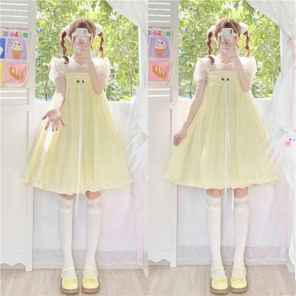 Rosie Pastel Kawaii Esthétique Kawaii Princesse Lolita Babydoll Robe d’été