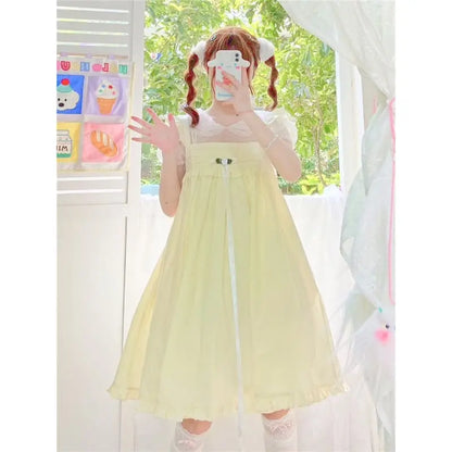 Rosie Pastel Kawaii Esthétique Kawaii Princesse Lolita Babydoll Robe d’été