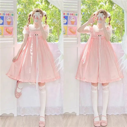 Rosie Pastel Kawaii Esthétique Kawaii Princesse Lolita Babydoll Robe d’été