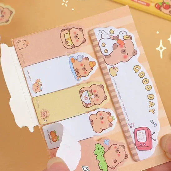 Cute Capybara Bookmark Sticky Notes