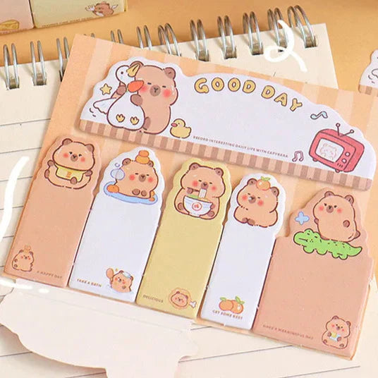 Cute Capybara Bookmark Sticky Notes