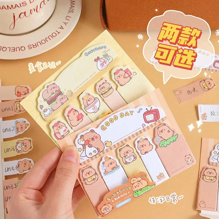 Cute Capybara Bookmark Sticky Notes