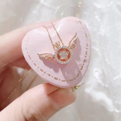 Kawaii Aesthetic Y2K Cute Fairy Sakura Wing Necklace MK Kawaii Store