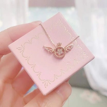 Kawaii Aesthetic Y2K Cute Fairy Sakura Wing Necklace MK Kawaii Store