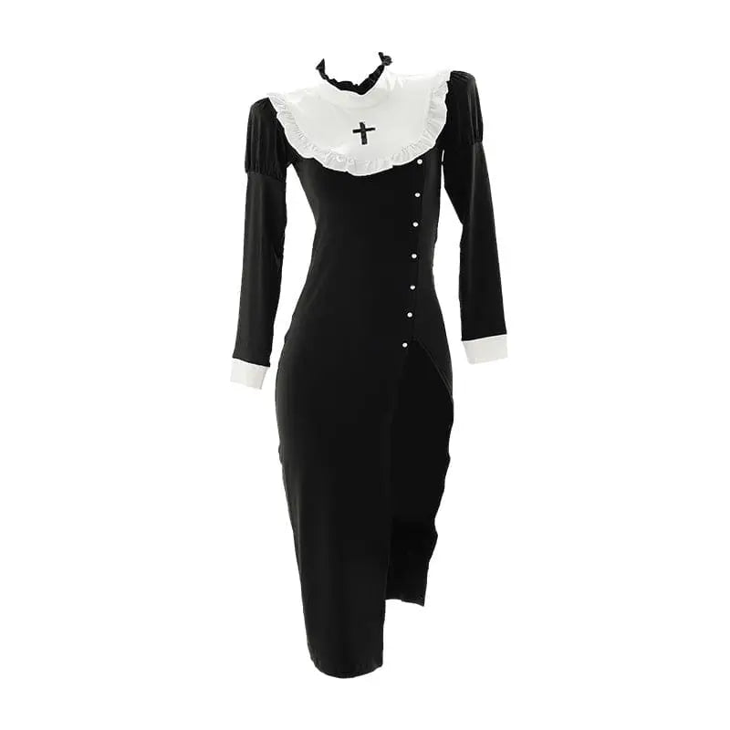 Simple Open Leg Alich Nun Dress ON846