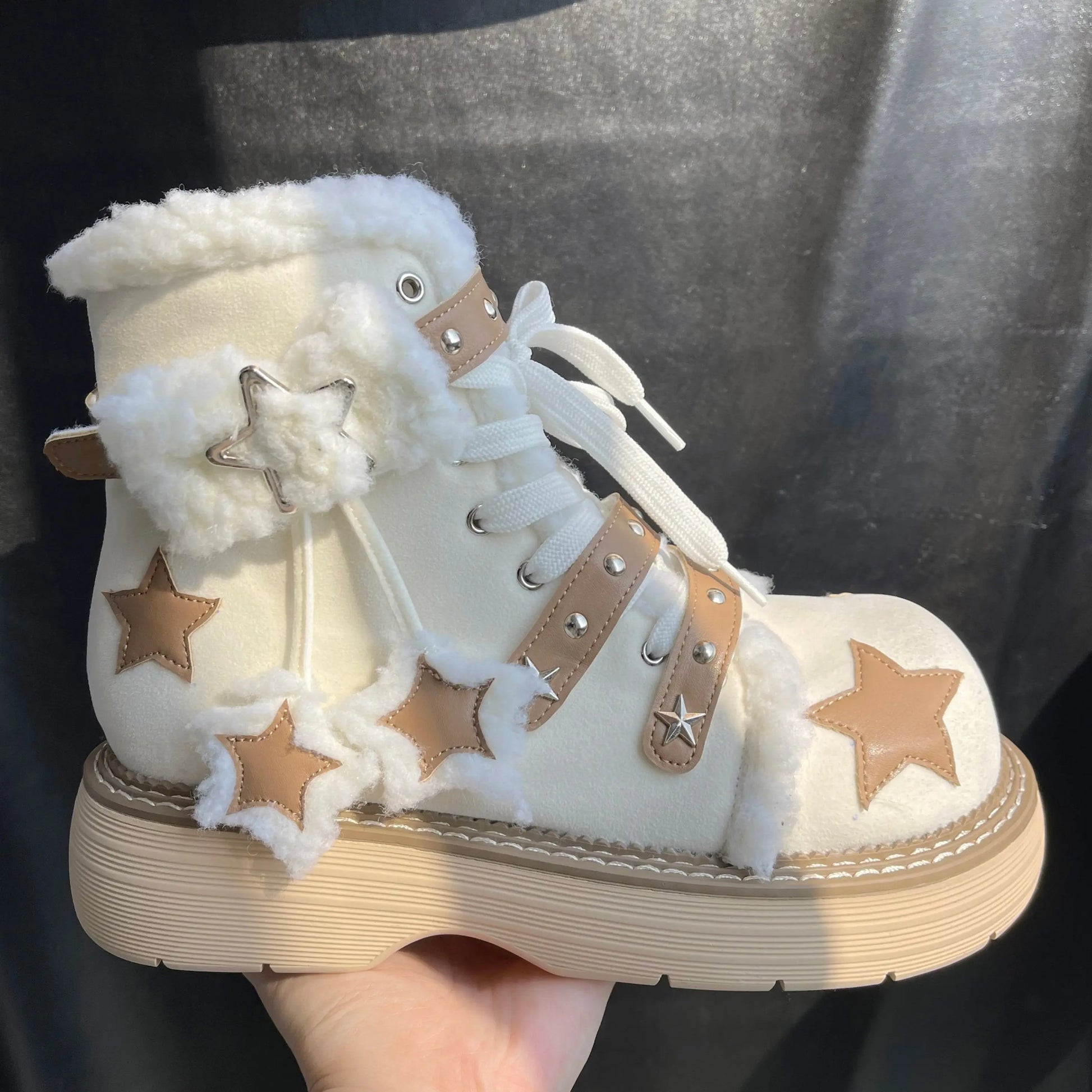 Kawaii Aesthetic Y2K Cute Fairy Snow Star Boots - Heartzcore Heartzcore