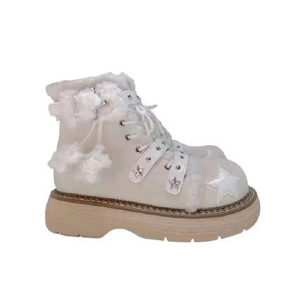 Kawaii Aesthetic Y2K Cute Fairy Snow Star Boots - Heartzcore Heartzcore