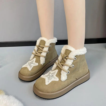 Kawaii Aesthetic Y2K Cute Fairy Snow Star Boots - Heartzcore Heartzcore