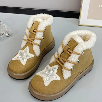 Kawaii Aesthetic Y2K Cute Fairy Snow Star Boots - Heartzcore Heartzcore