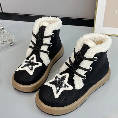 Kawaii Aesthetic Y2K Cute Fairy Snow Star Boots - Heartzcore Heartzcore