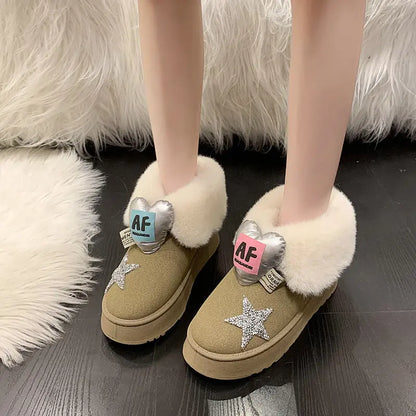 Kawaii Aesthetic Y2K Cute Fairy Snow Star Boots - Heartzcore Heartzcore