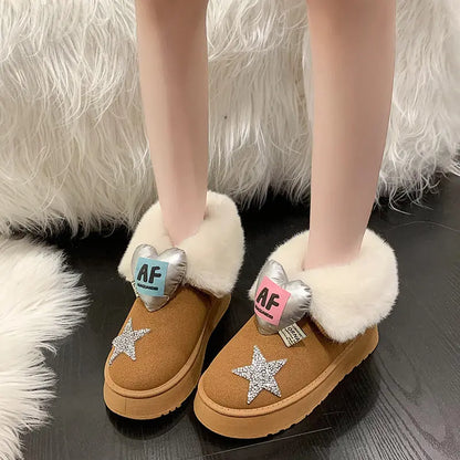 Kawaii Aesthetic Y2K Cute Fairy Snow Star Boots - Heartzcore Heartzcore