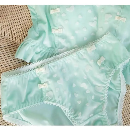 Ensemble de lingerie Sweet Kawaii Princess Sweet Mint Heart Kawaii