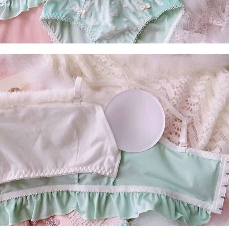 Ensemble de lingerie Sweet Kawaii Princess Sweet Mint Heart Kawaii