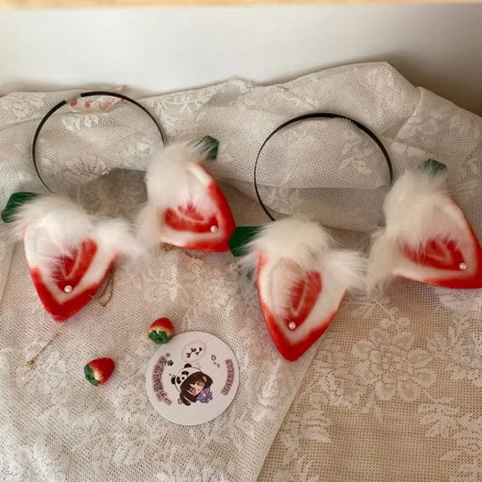 Oreilles de chat Cosplay fraise Kawaii ON789