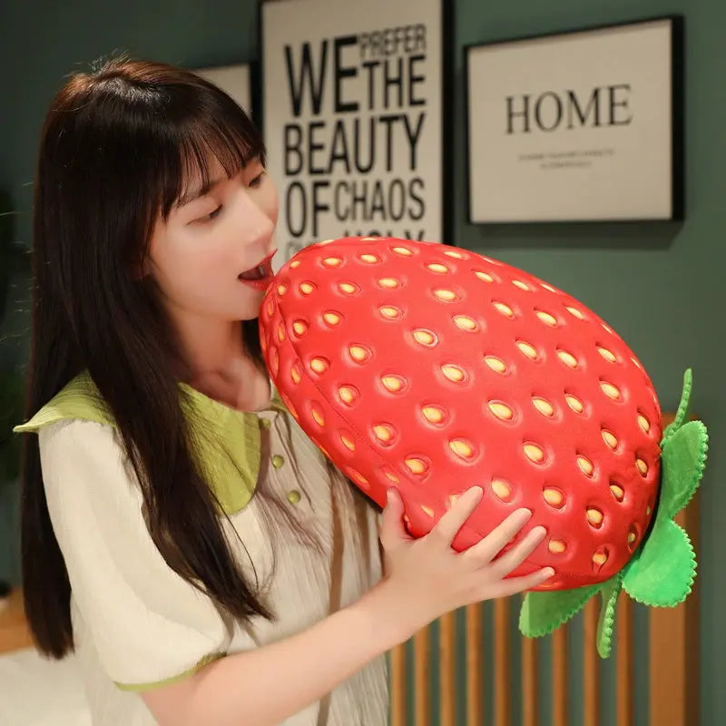 Kawaii Aesthetic Y2K Cute Fairy Strawberry Pillow Cushion - Kimi MK Kawaii Store