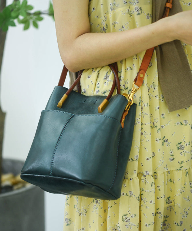 Leather Large Durable Style Orange Handbag Tote