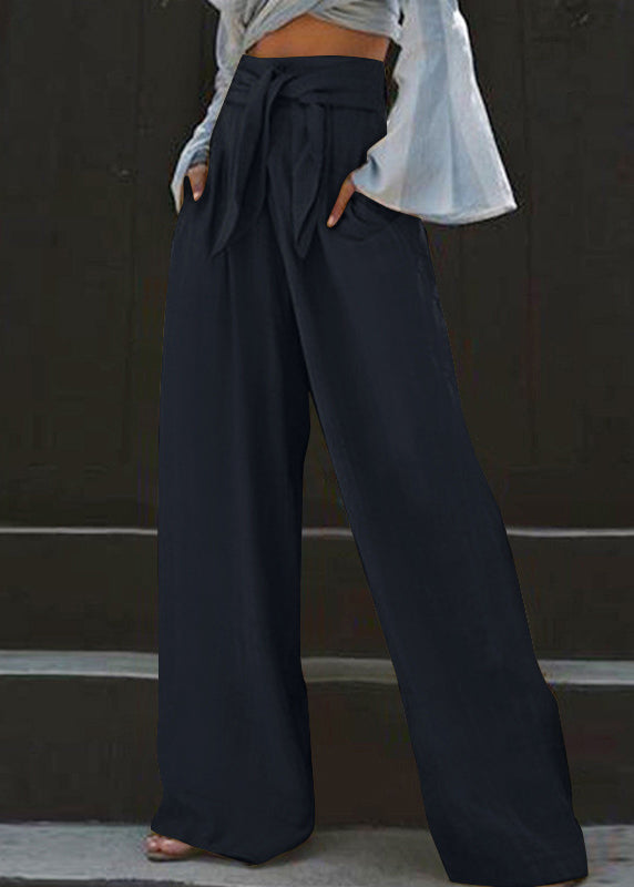 Pants High Stylish Pockets Yellow Leg Wide Summer Waist