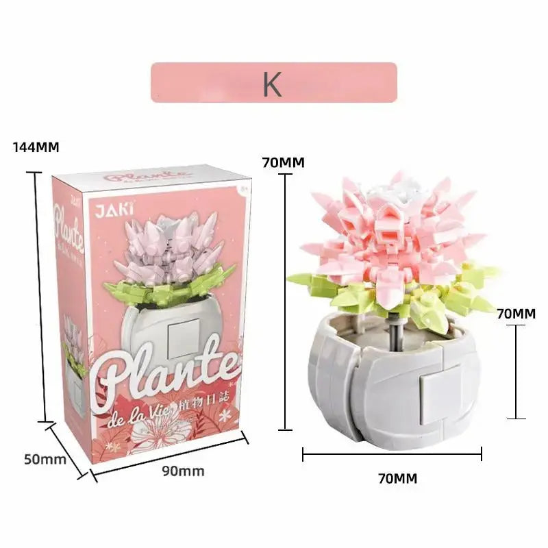 Kawaii Aesthetic Y2K Cute Fairy Succulent Potted Plants Building Blocks MK Kawaii Store