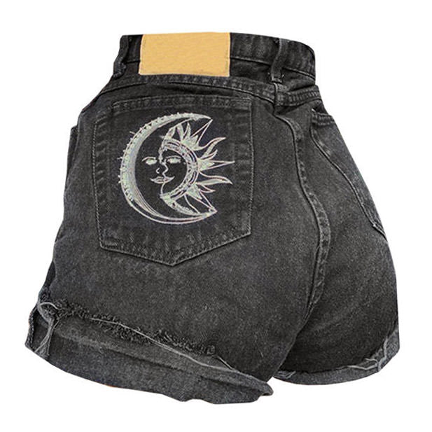 Sun Moon Denim Shorts