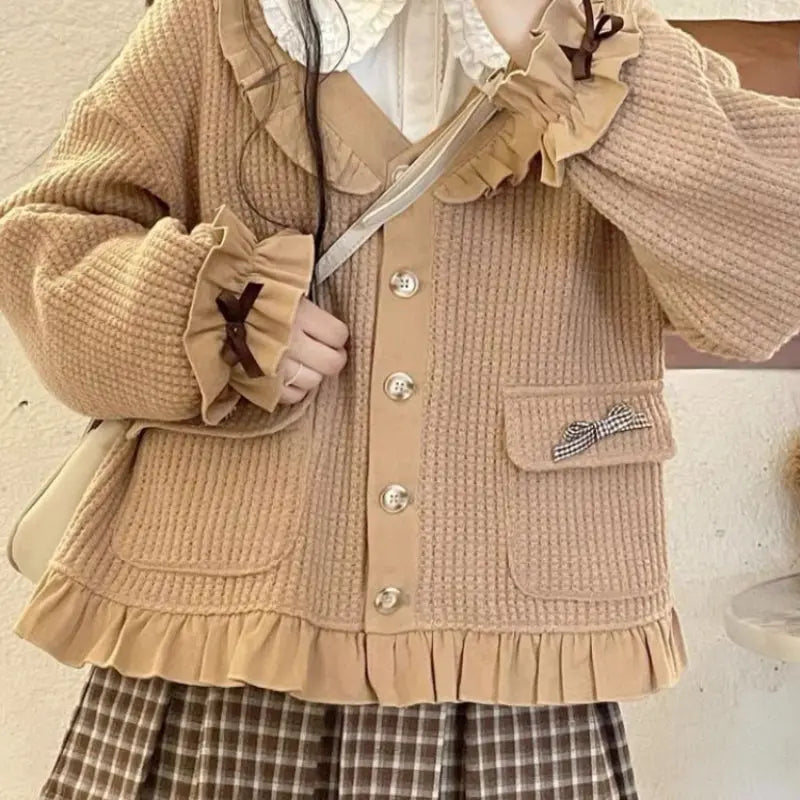 Kawaii Aesthetic Y2K Cute Fairy Sweet Lolita Collar Plaid Skirts Suit MK Kawaii Store