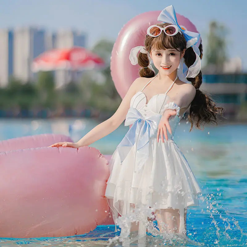 Sweet Mermaid Princess Halter Dress Swimsuit MK17428