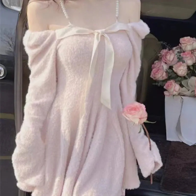 Kawaii Aesthetic Y2K Cute Fairy Sweet Pink Elegant Dress MK Kawaii Store