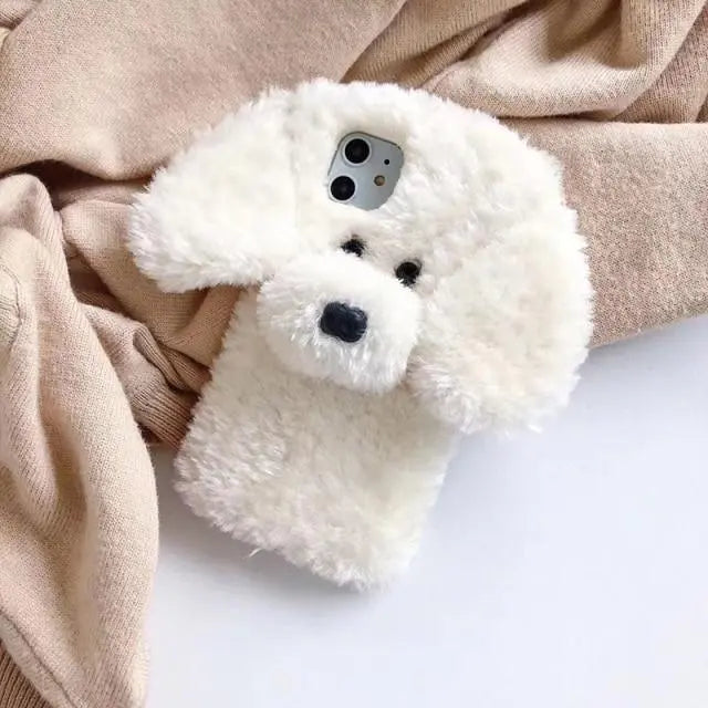 Teddy Dog Kawaii Fluffy Phone Case for IPhone MM2164