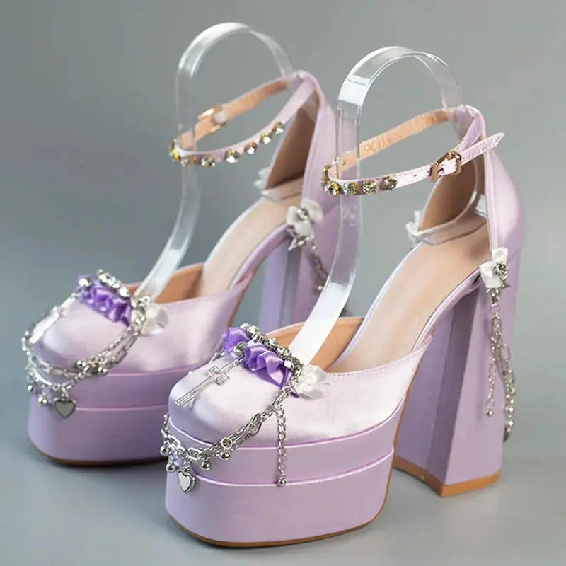 Kawaii Aesthetic Y2K Cute Fairy Trendy Coquette Dolly Chains Princess High Heels ON1501 spreepickyshop