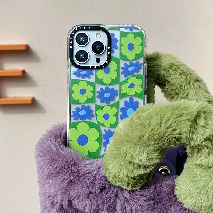 Kawaii Flower Checker iPhone Case