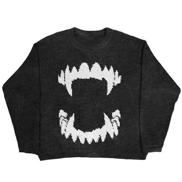 Black Teeth Oversized Sweater