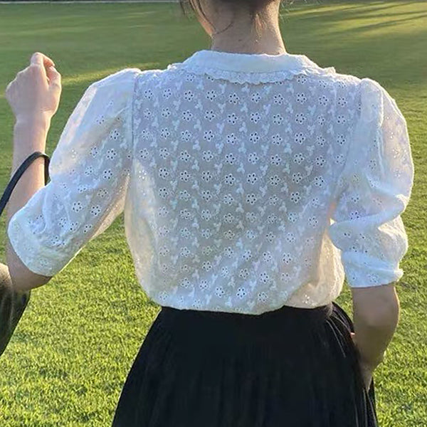 Classy Collar Lace Shirt