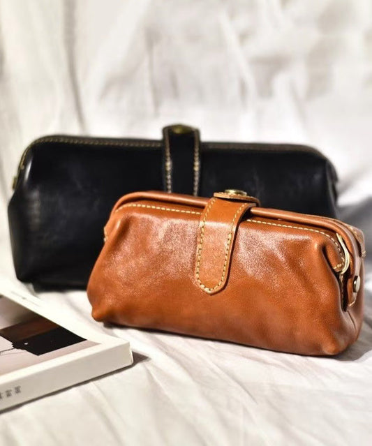 Clutch Vintage Leather Solid Durable