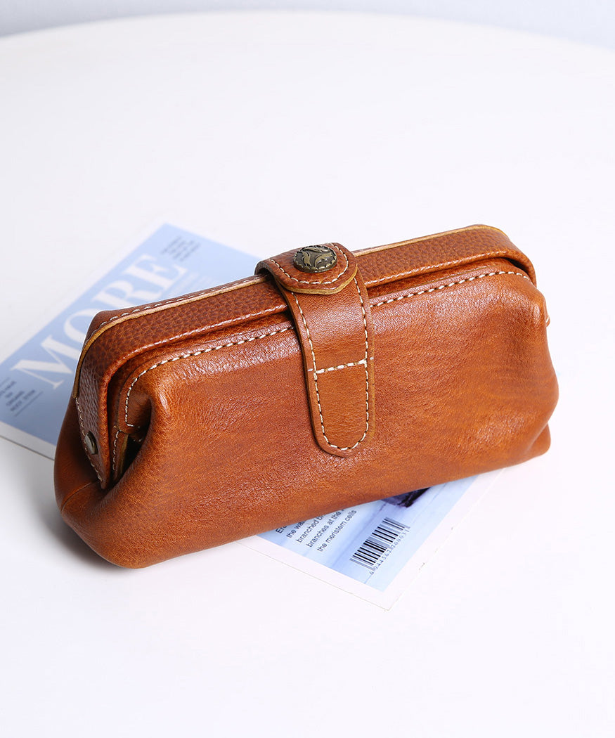 Clutch Vintage Leather Solid Durable