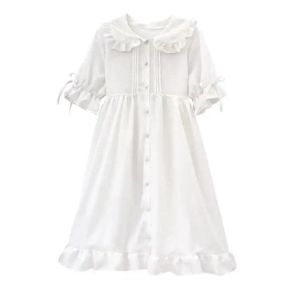 Robe de fille Dolly à volants princesse Lolita Kawaii à fleurs blanches