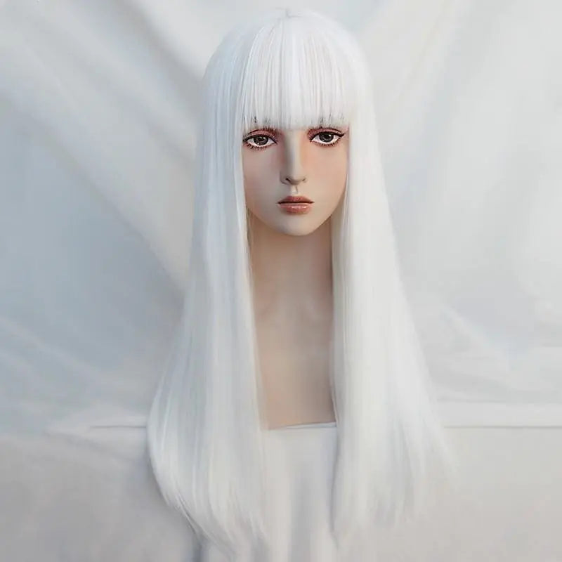 White Harajuku Gothic Girl Long Wig MK236