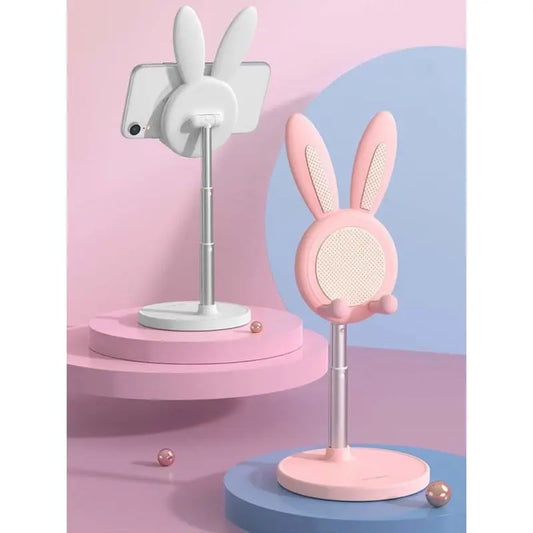 Pink/Green/White Kawaii Bunny Rabbit Ears Ajustable Phone Holder MK16335