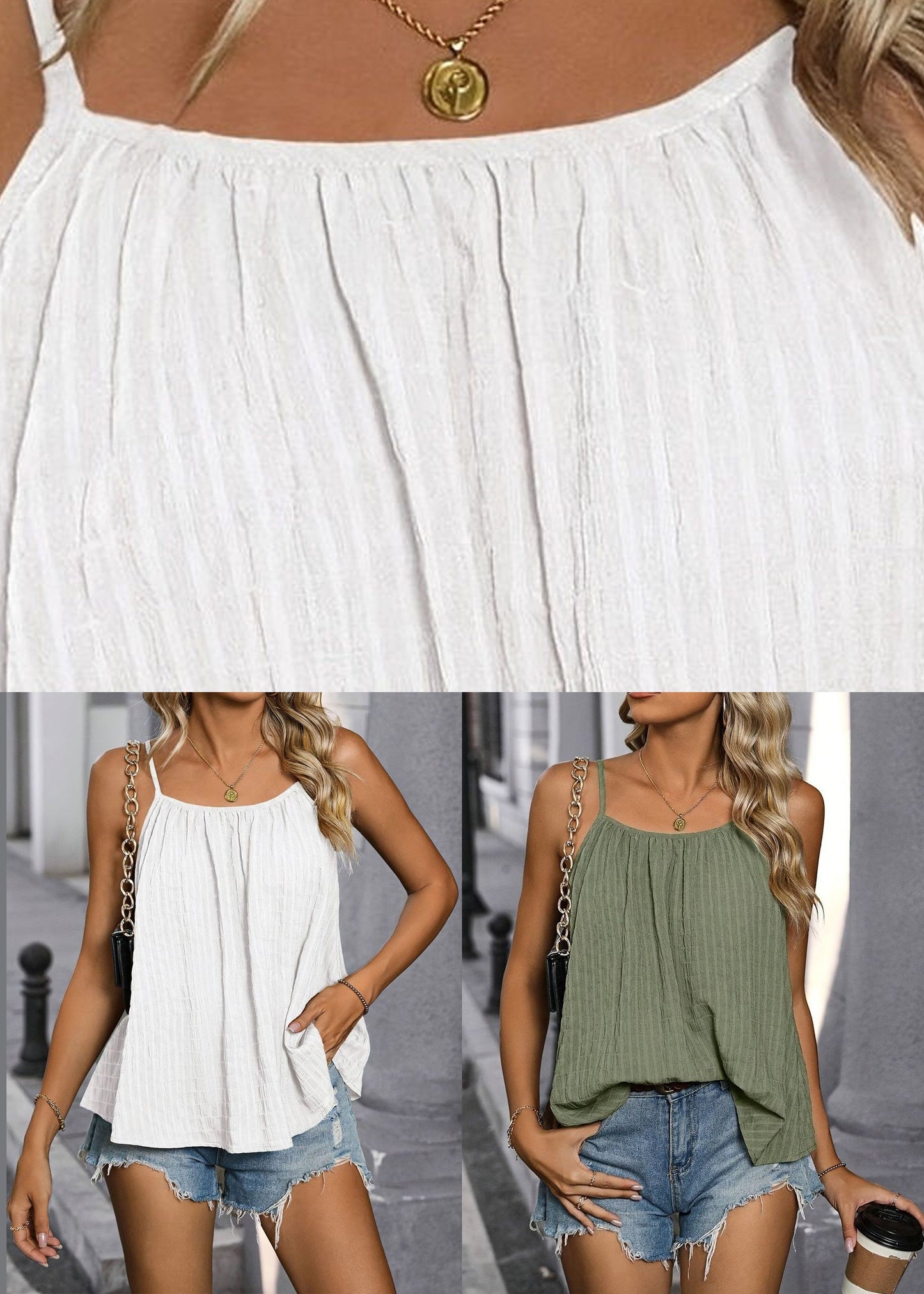Vest Slash Summer Neck Cozy White
