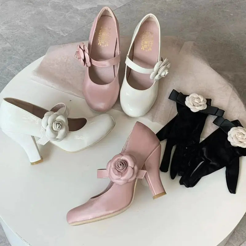 Kawaii Aesthetic Y2K Cute Fairy Witchy Rose Heels ON1402 MK Kawaii Store