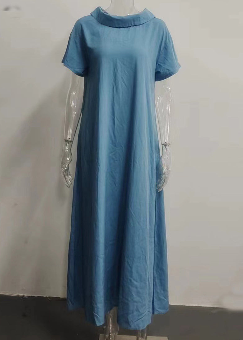 Women Pink Long Patchwork Turtle Dresses Neck Solid Vacation