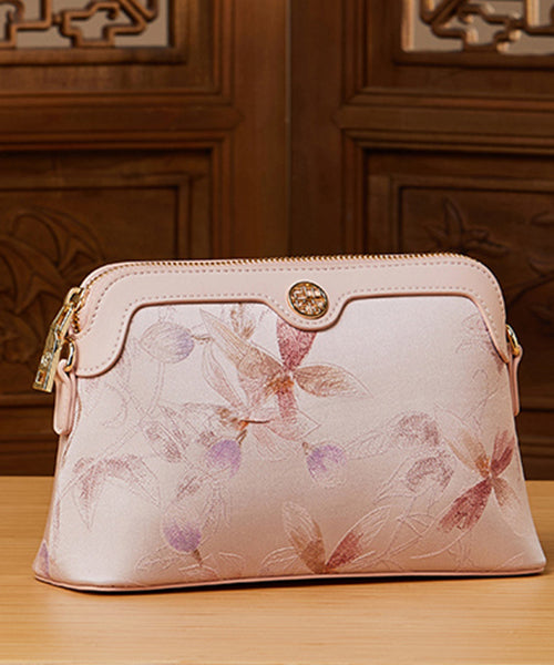 Green Silk Bag Women Vintage CrossBody Print