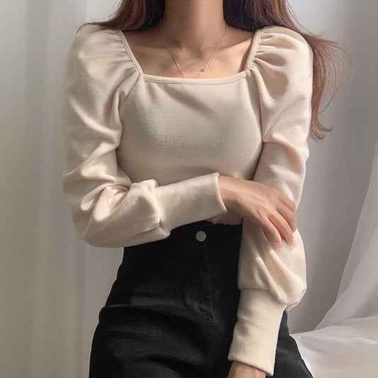 Square Neck Puff Sleeve Top