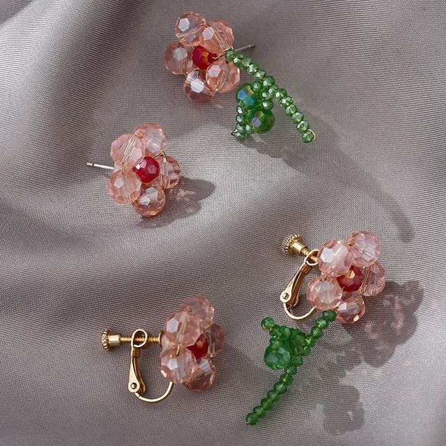 Flower Faux Crystal Earring Egirldoll