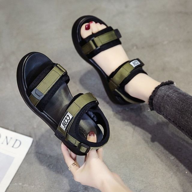 Adhesive Platform Strap Sandals Wedge Heel
