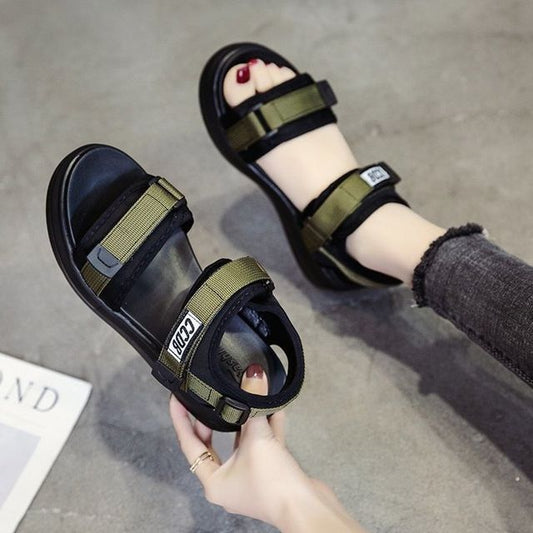 Adhesive Platform Strap Sandals Wedge Heel