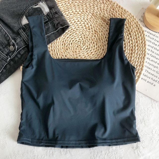 Padded Crop Tank Top