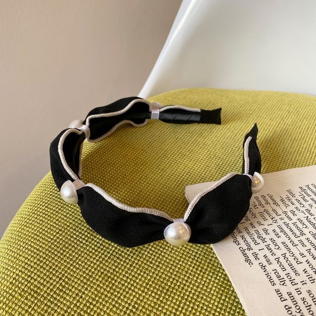 Faux Pearl Fabric Headband