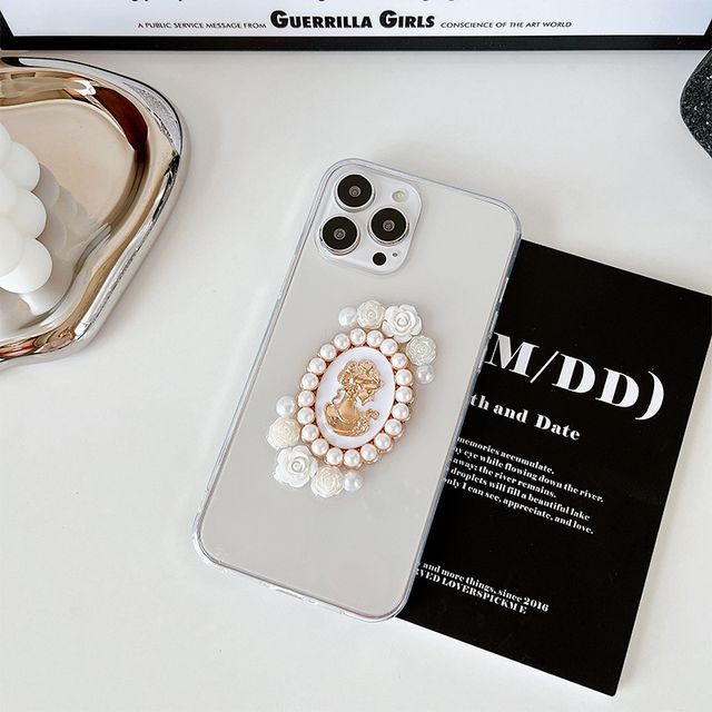 Faux Pearl Faux Pearl Transparent Phone Case