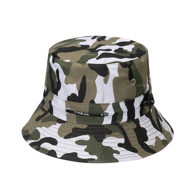 Camouflage Hat Print Plain Bucket /